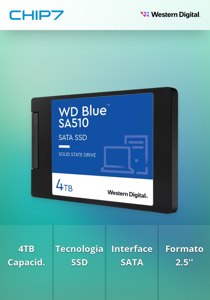 4TB SSD Disco Interno Western Digital Blue SA510 WDS400T3B0A 2.5