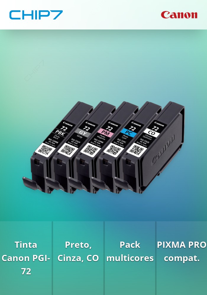 PGI-72 PBK/GY/PM/PC/CO Multi Pack sem segurança