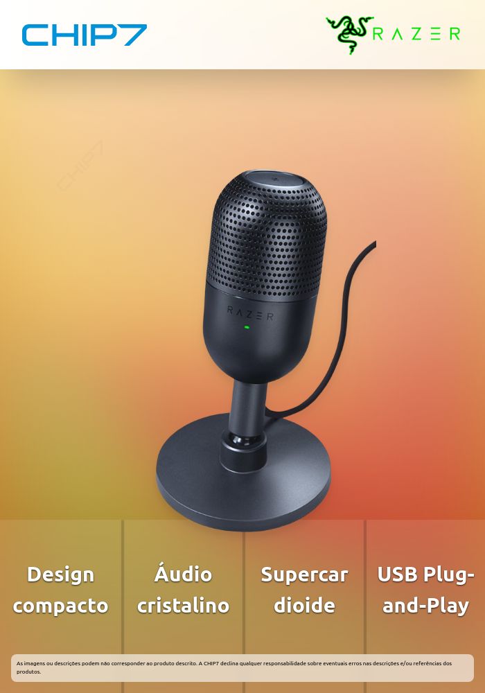 Microfone Razer Seiren V3 Mini Preto