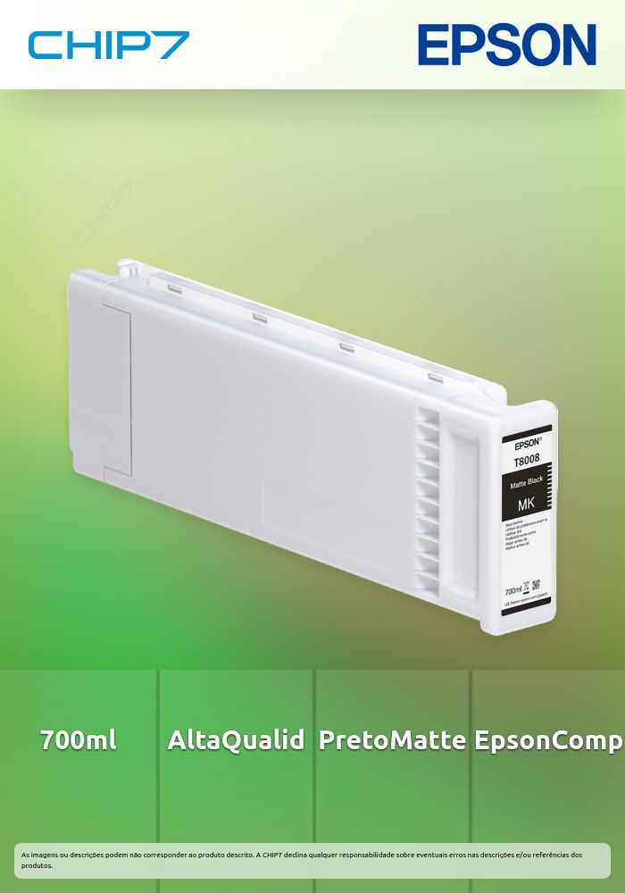 Tinteiro Epson Singlepack Preto Mate T80080N UltraChrome PRO 700ml