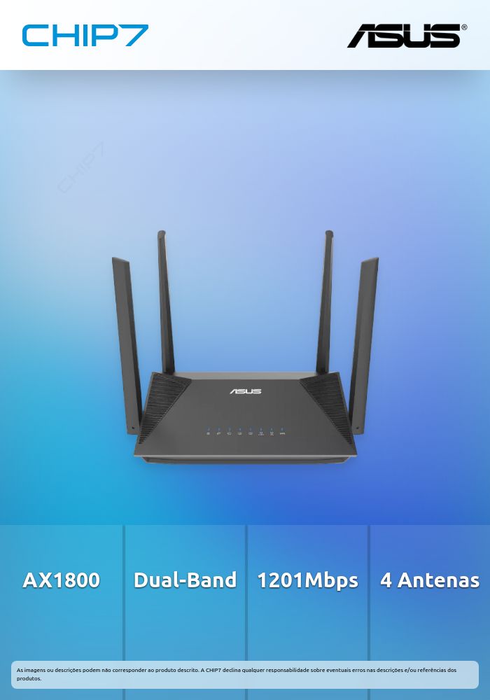 Router ASUS RT-AX52 Wireless AX1800 Dual Band Wi-Fi 802.11ax 1201Mbps (5GHz) 574Mbps (2.4GHz)
