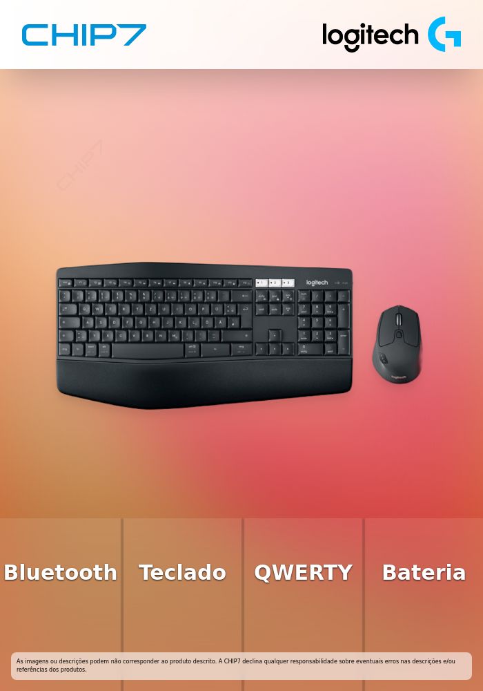 Logitech MK850 Performance - Conjunto de teclado e rato - sem fios - Bluetooth, 2.4 GHz - QWERTY - Padrão internacional americano