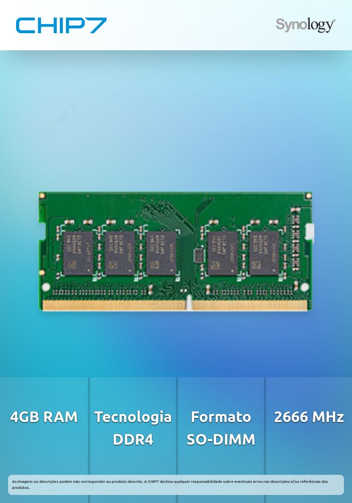 Module Mémoire Synology D4ES02-4G - 4 Go DDR4 3200 MHz ECC SO-DIMM - Pour NAS Synology - Neuf Ouvert