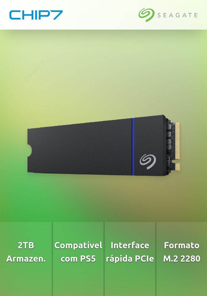 2TB SSD Disco Interno Seagate Game Drive para PS5 ZP2000GP3A2001 M.2 2280 PCIe 4.0 x4 NVMe
