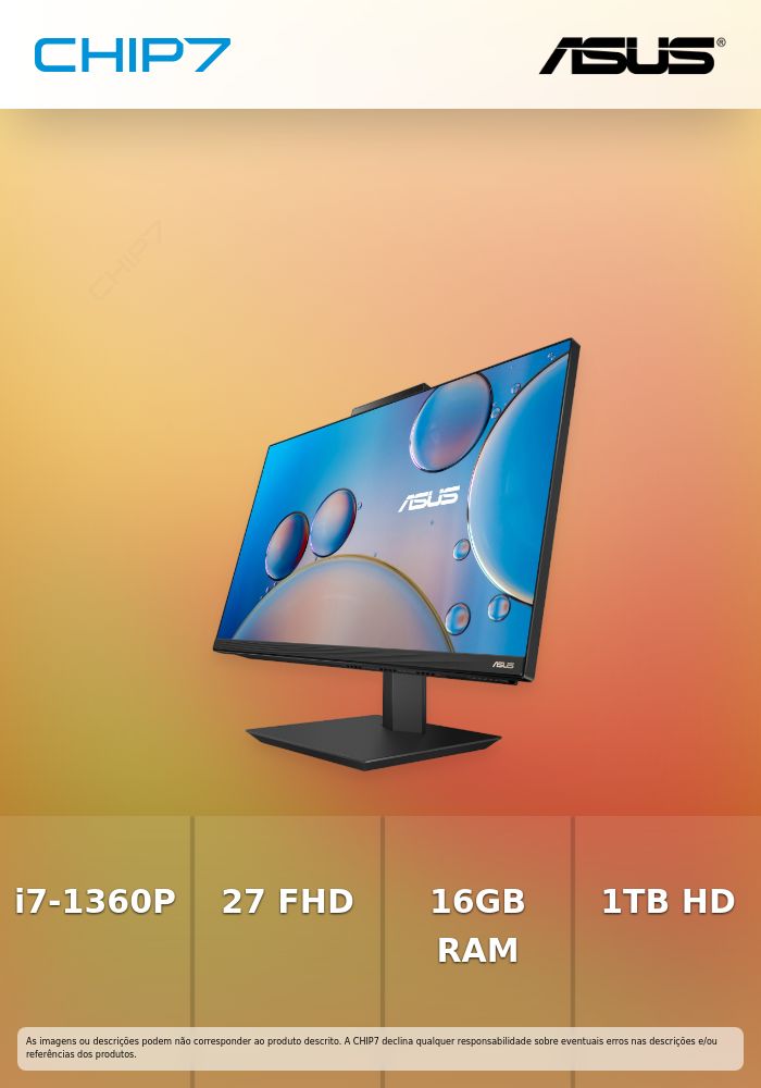 Computador All in One AIO ASUS - I7 1360P / 16GB RAM / 1TB SSD / 27
