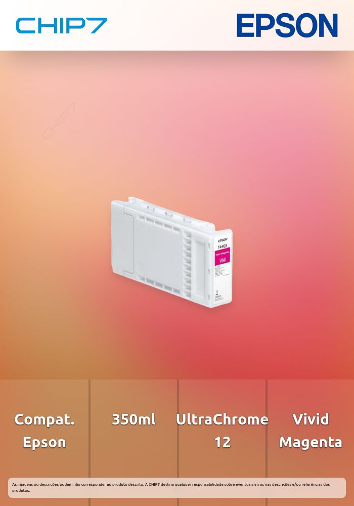 Tinteiro Epson Singlepack Vivid Magenta T44Q34N UltraChrome PRO 12 350ml