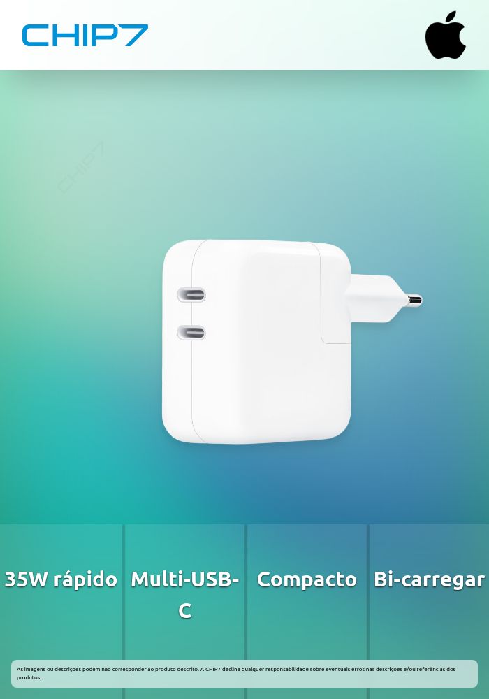 Adaptador de corrente USB-C Dual 35W