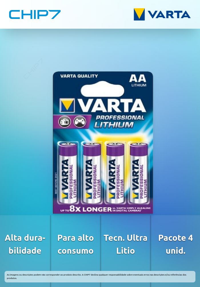 Pilha Varta ULTRA LITHIUM AA 4 Unidades