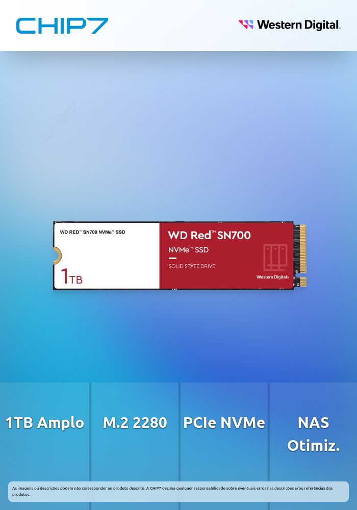 WD Red SN700 WDS100T1R0C - SSD - 1 TB - interna - M.2 2280 - PCIe 3.0 x4 (NVMe)