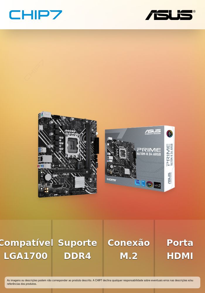 Motherboard ASUS PRIME H610M-K D4 ARGB LGA1700 H610 HDMI M.2 AURA