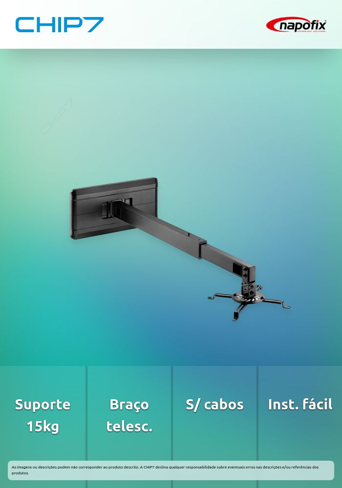 SUPORTE PAREDE NAPOFIX VIDEOPROJECTOR CURTA DISTANCIA PWM1500B
