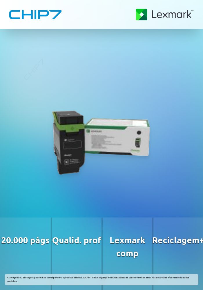 Toner LEXMARK PRETO PROG RET 20K