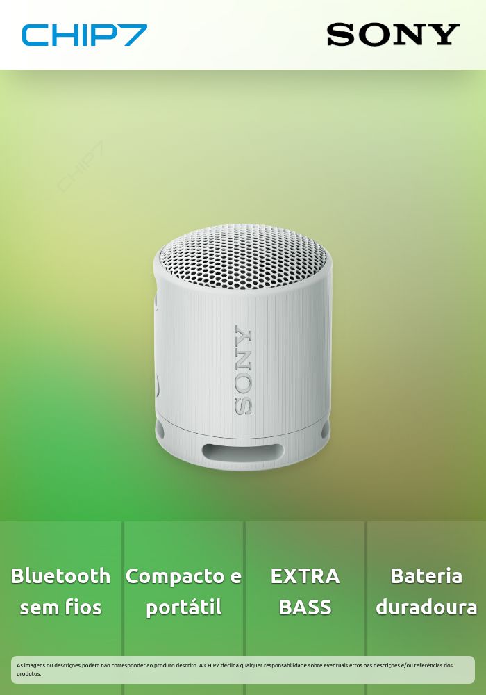 Coluna Portátil Sony SRS-XB100H Compact Bluetooth Cinzenta