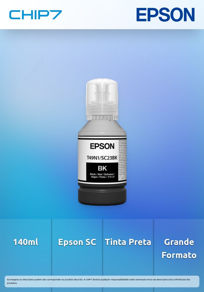 Tinteiro Epson SC-T3100x Preto 140ml T49H