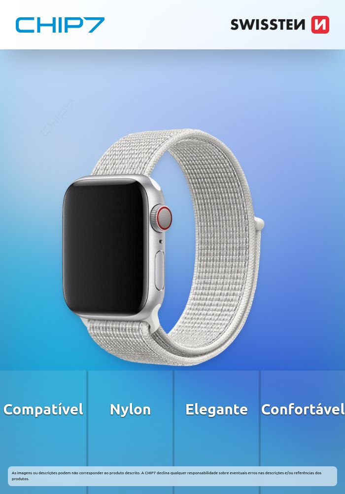 Pulseira de nylon Swissten Apple Watch 38-41mm Branca - 46000703