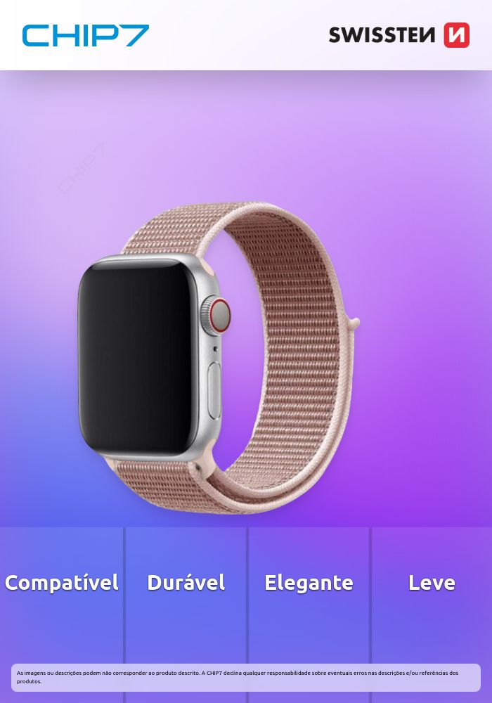 Pulseira de nylon Swissten Apple Watch 38-41mm Rosa Dourado - 46000702