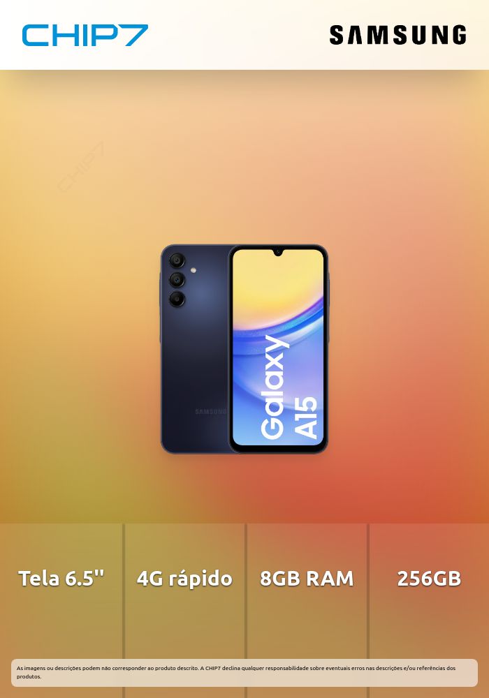 Smartphone Samsung Galaxy A15 4G 8GB 256GB Preto
