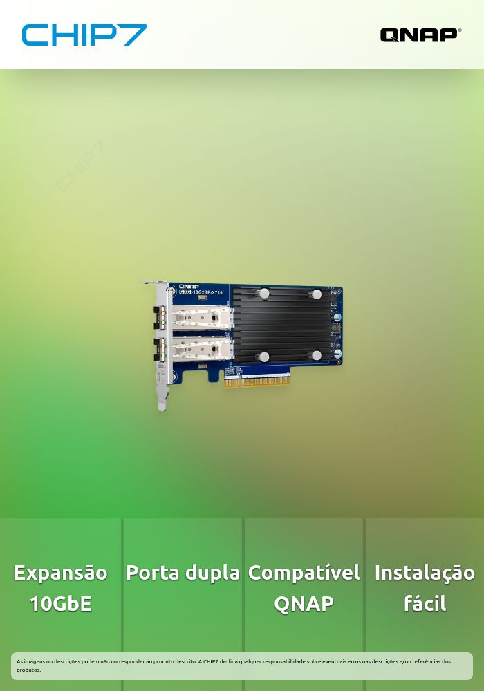 Placa QNAP de expansão de rede SFP+ 10GbE de porta dupla