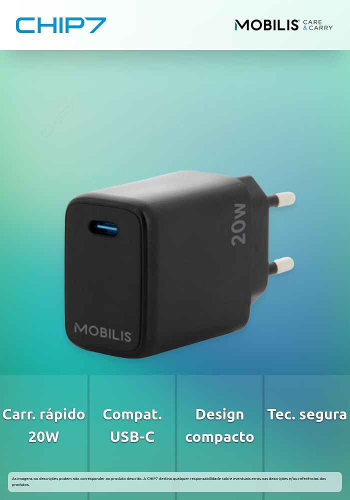 CARREGADOR DE PAREDE Mobilis RÁPIDO 20W USB-C
