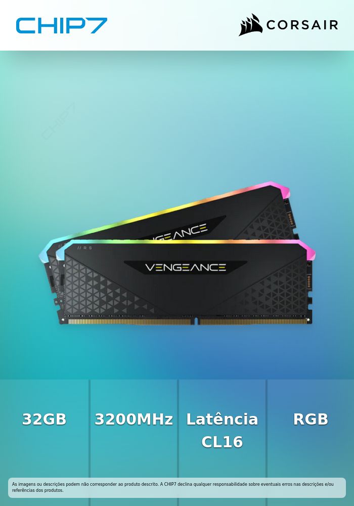 32GB RAM (2x16GB) Corsair Kit DDR4 3200MHz Vengeance RGB RS CL16
