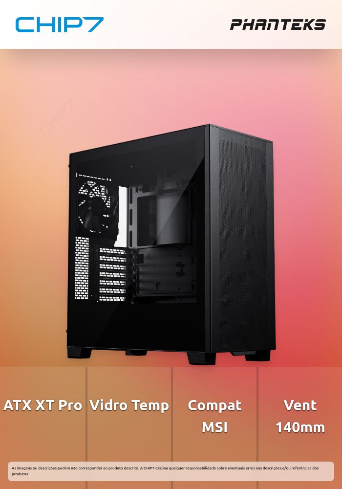 Caixa ATX Phanteks XT Pro Vidro Temperado Preto