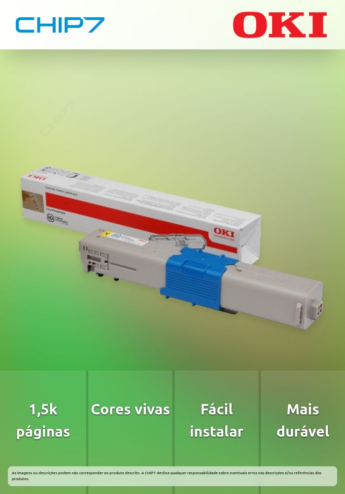 Toner OKI Amarelo 1,5k - C332/MC363