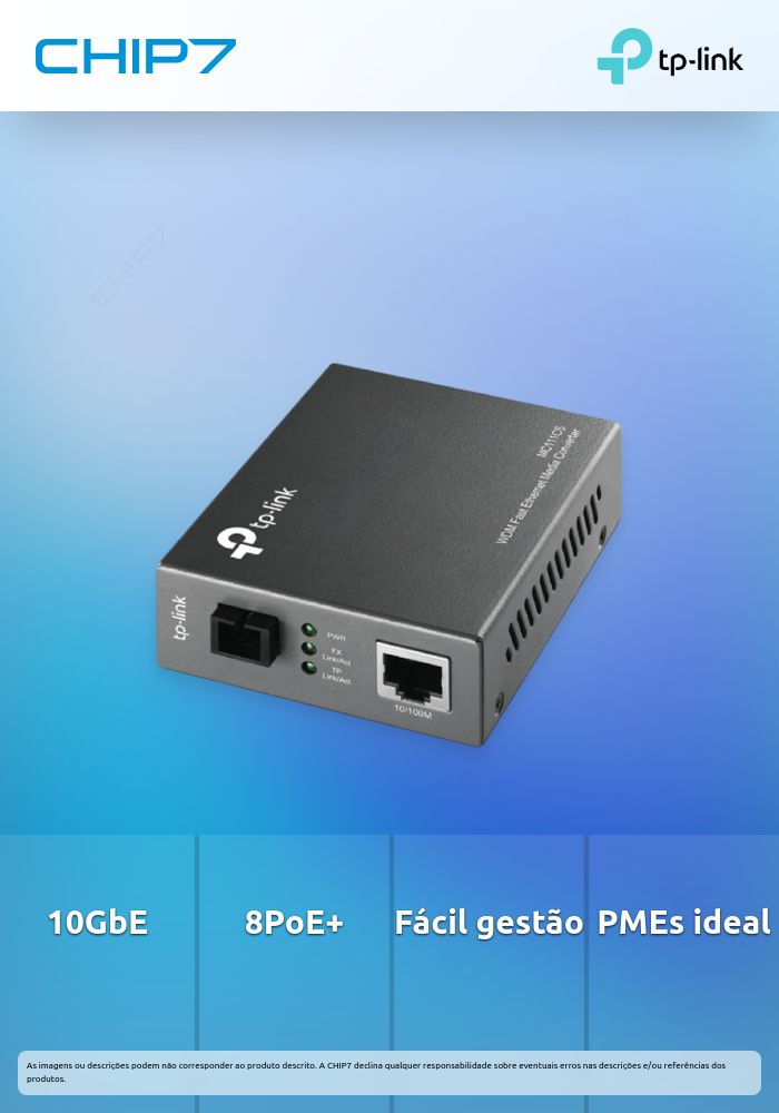 Media Converter TP-Link 10-Port Gigabit Easy Smart Switch with 8-Port PoE+