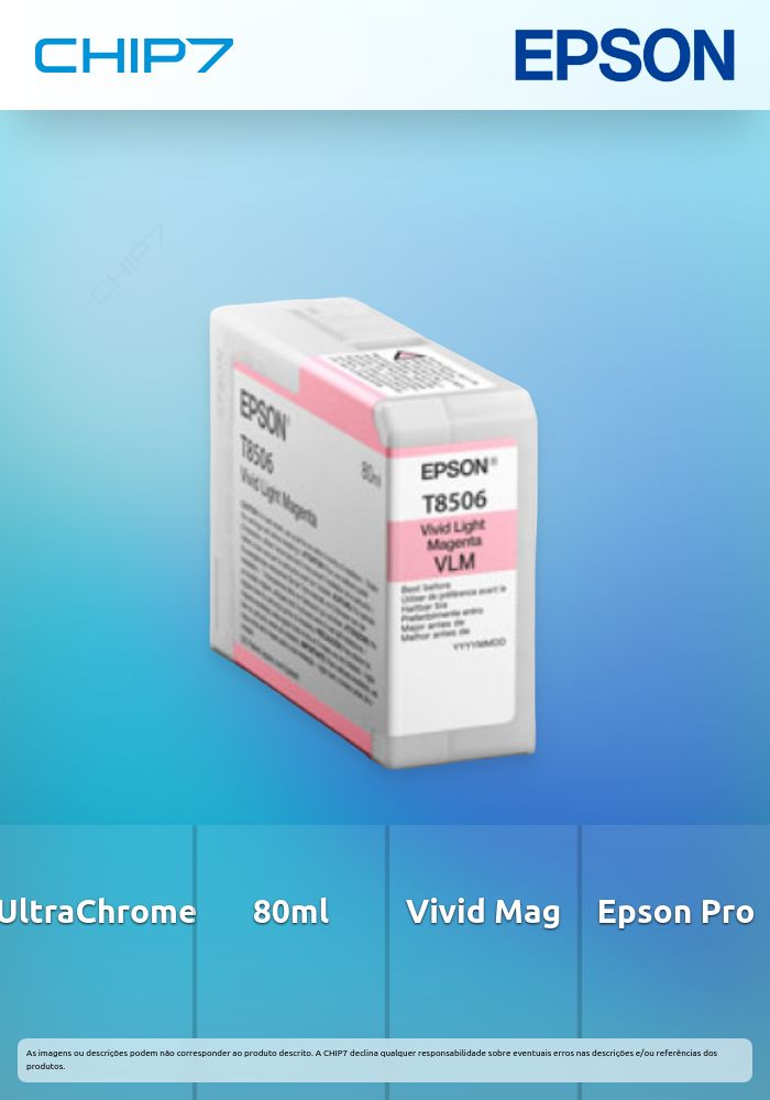 Tinteiro Epson SinglePack Vivid Magenta Claro T85060N UltraChrome HD 80ml