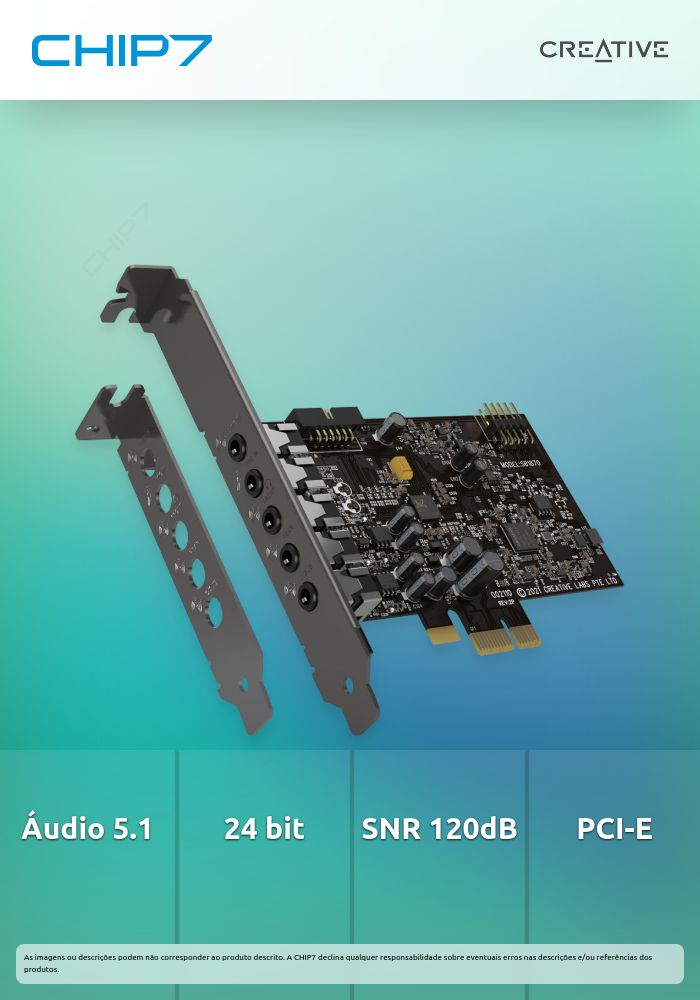 Placa de Som CREATIVE SOUND BLASTER AUDIGY FX 5.1 V2 | CHIP7