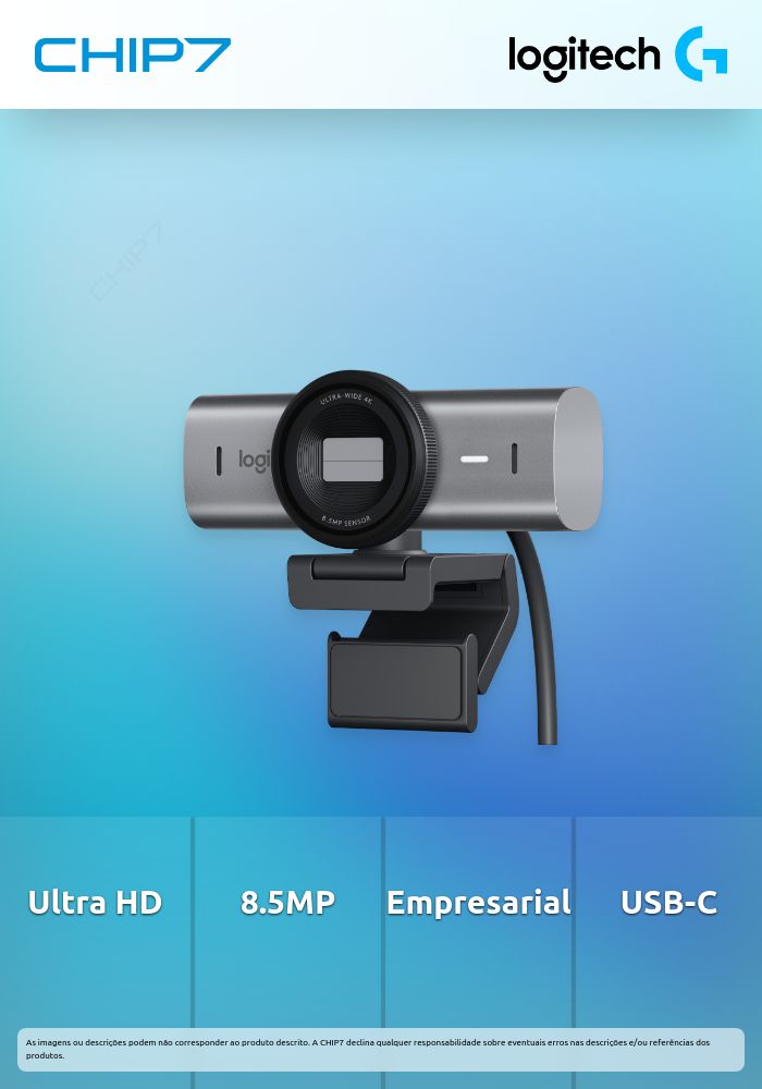 Logitech MX Brio 705 for Business - Câmara web - a cores - 8.5 MP - 4096 x 2160 - áudio - USB-C