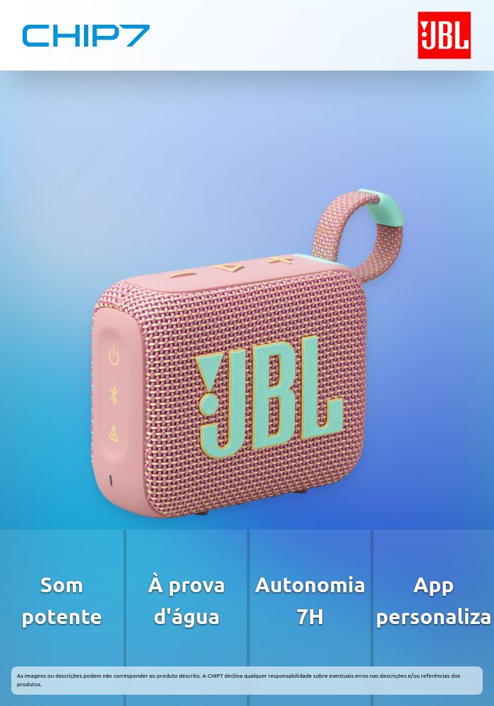 JBL COLUNA BLUETOOTH GO 4 PINK