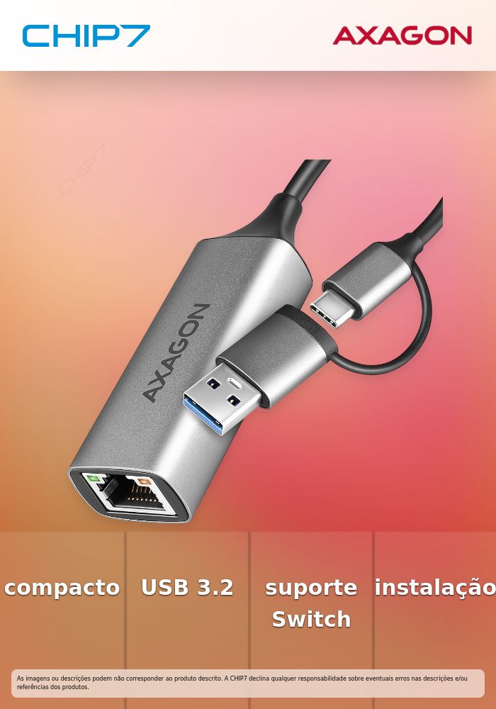 Adaptador AXAGON ADE-TXCA Gigabit Ethernet 10/100/1000 - US
