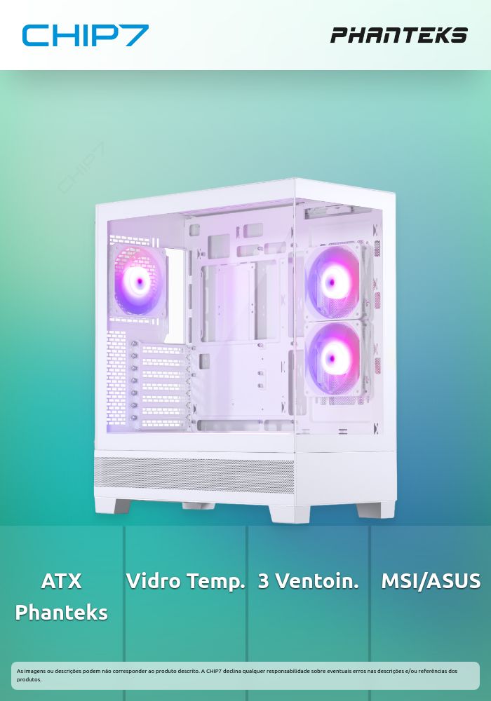 Caixa ATX Phanteks XT View D-RGB Vidro Temperado Branco