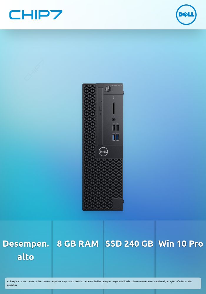 Computador Recondicionado DELL Optiplex 7060 SFF i5-8400 8Gb 240Gb SSD W10Pro - GRADE A