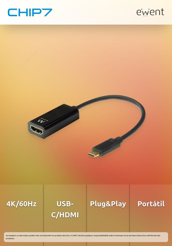 Conversor USB-C para HDMI fêmea 4K/60Hz » válido até nova comunicação