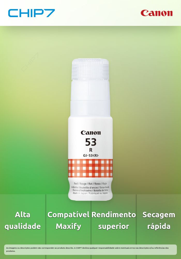 GI-53 R - Red Ink Bottle - Compativel com Maxify G550, G650