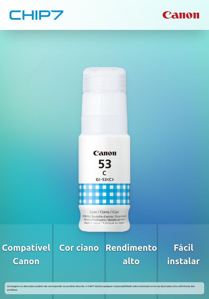 Tinteiro CANON GI-53 Ciano