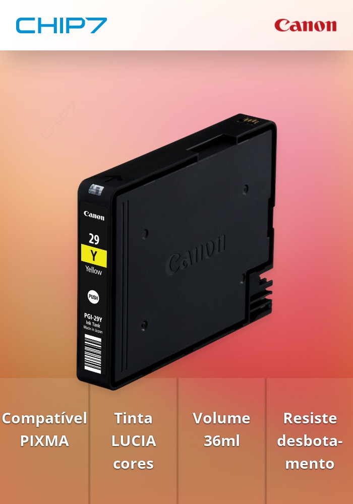 Tinteiro Amarelo Canon PGI-29 Y