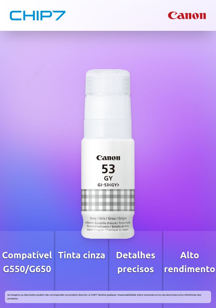 GI-53 GY - Grey Ink Bottle - Compativel com Maxify G550, G650