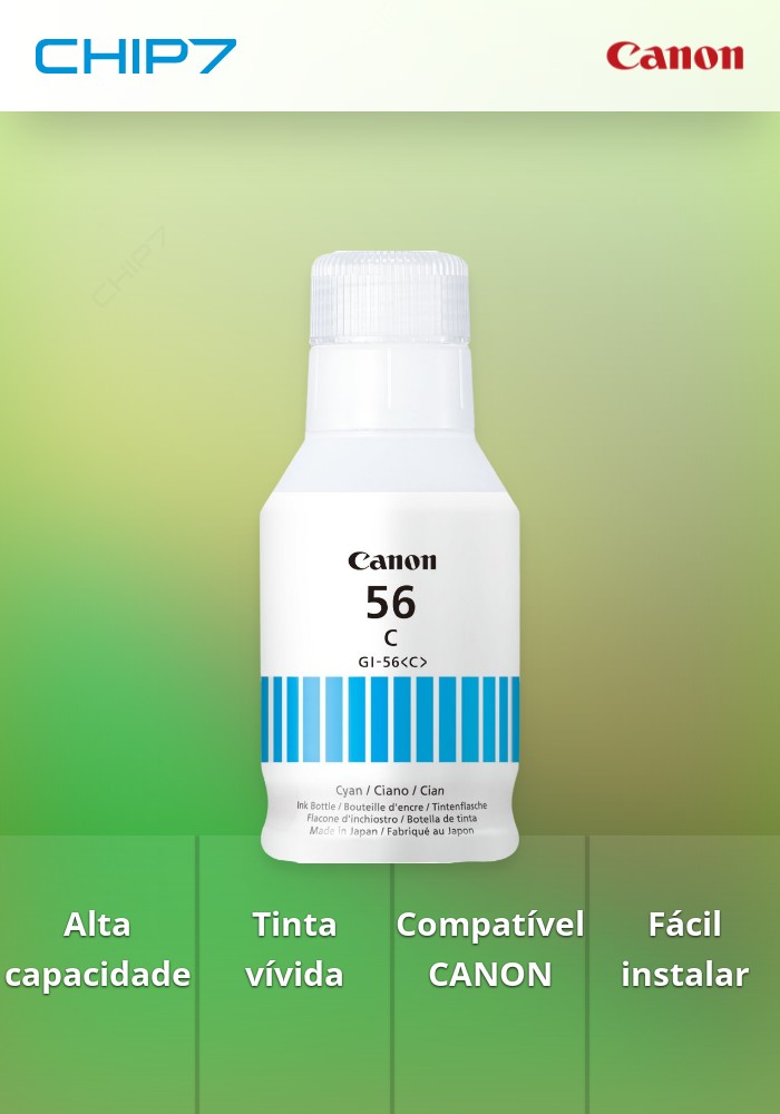 Tinteiro CANON GI-56 Ciano