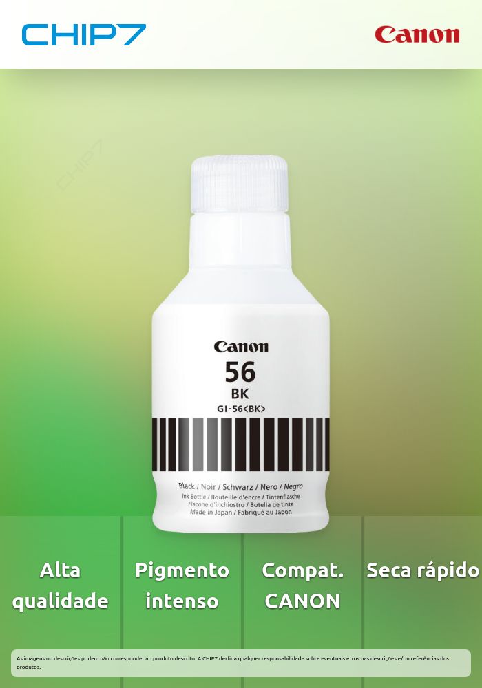 Tinteiro CANON GI-56 PGBK Preto Pigmentado